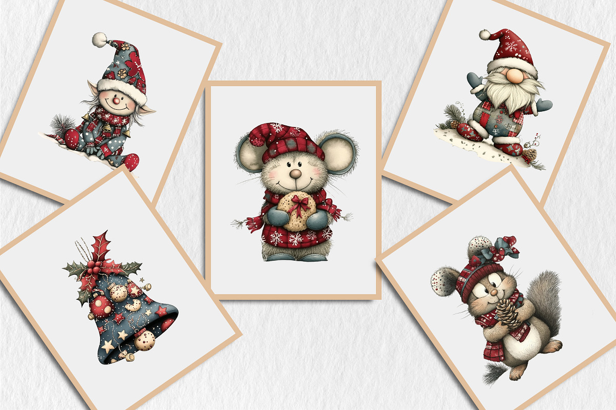 Whimsical Christmas Clipart, a Seasonal Illustration by Rose Art (Photo 6 of 6)