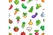 Vegetables seamless pattern. Pixel, a Food Illustration by LadadikArt (Thumbnail 1 of 3)