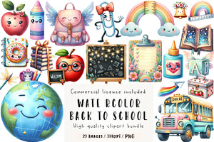 Whimsical Back to School Clipart, an Illustration by CreationArt