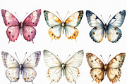 Watercolor Butterflies Clipart, an Illustration by Craft Nest (Thumbnail 4 of 6)