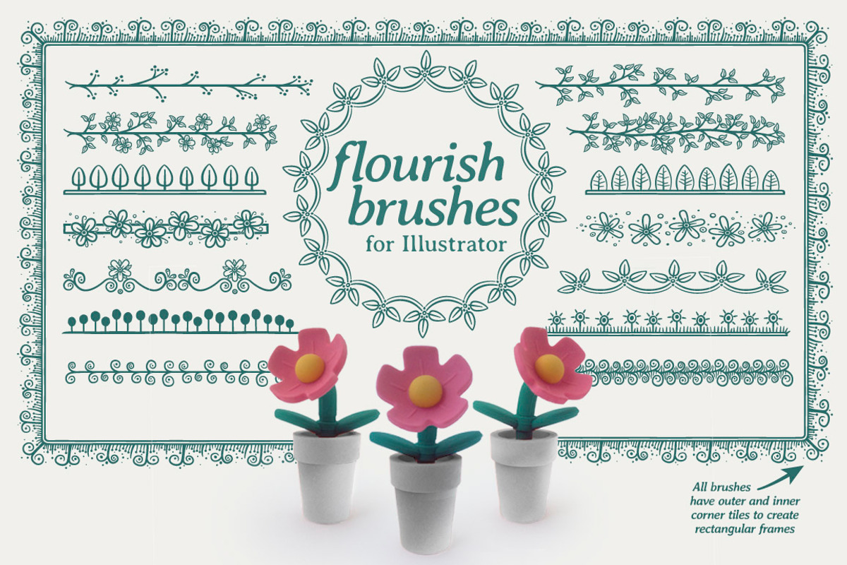 24 flourish brushes