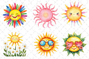 Groovy Cute Summer Sun Clipart, an Illustration by Dream Creation (Thumbnail 3 of 6)