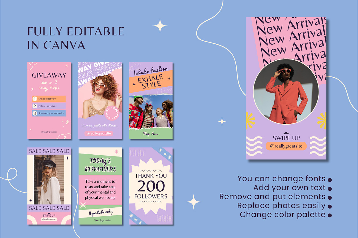 100 Bright Instagram Story Templates, a Templates & Theme by TemplateCastleStore (Photo 10 of 10)