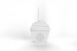 Cartoon I Heart Mom Cupcake Mockup
