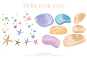 Ocean clipart & digital paper, a Decorative Illustration by Yelloo Fish (Thumbnail 7 of 19)