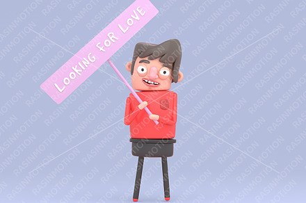 Nice guy holding a pink love banner
