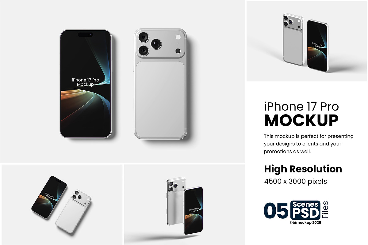 iPhone 17 Mockup, an iPhone Mockup by bimockup (Photo 1 of 6)