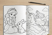 Magical Princess Coloring Book Vol30, a Person Illustration by ikarifq shop (Thumbnail 5 of 7)