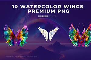 Watercolor Wings Premium PNG