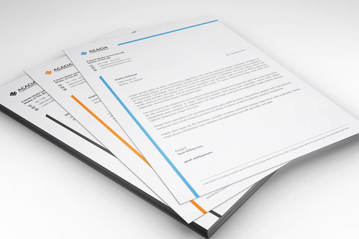 Simple Letterhead, a Stationery Template by DesignGhar (Photo 2 of 3)