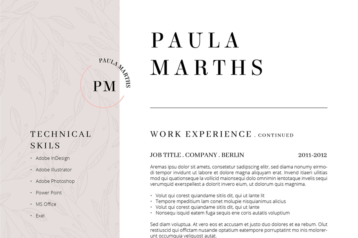 FLORAL Resume/CV + Cover Letter, a Resume Template by AgataCreate (Photo 10 of 10)
