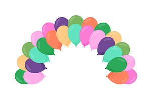 Colorful balloon arch isolated on, an Object Illustration by GraphiShop