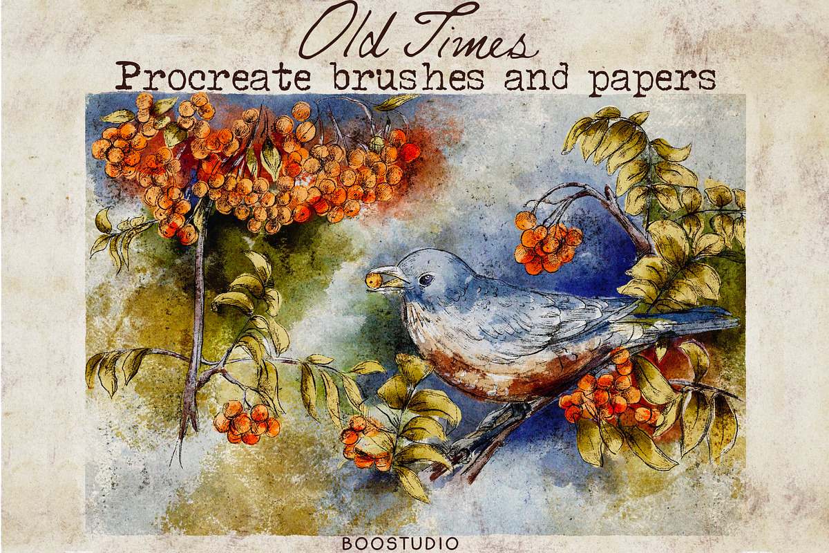 Old Times- Procreate Vintage Brushes, a Brush Add-On by BooStudio (Photo 1 of 10)
