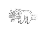 Cute Sloth Line Art Bundle, an Illustration by musafir_fashion (Thumbnail 37 of 51)
