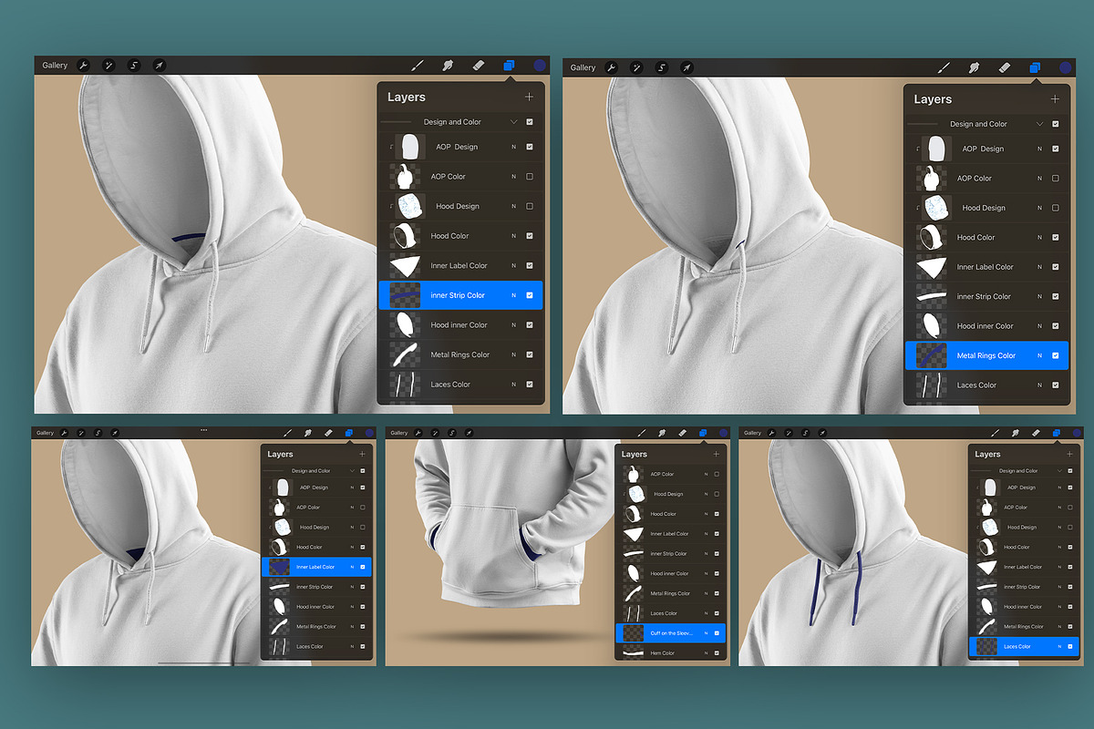 Mockup Oversize Hoodie for Procreate, a Hoody Mockup by Grow Design Craft Studio (Photo 4 of 7)