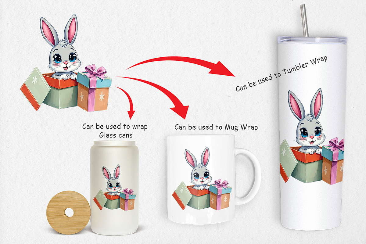 Bunny Clipart Gift, a Graphic by Artnoy (Photo 4 of 5)