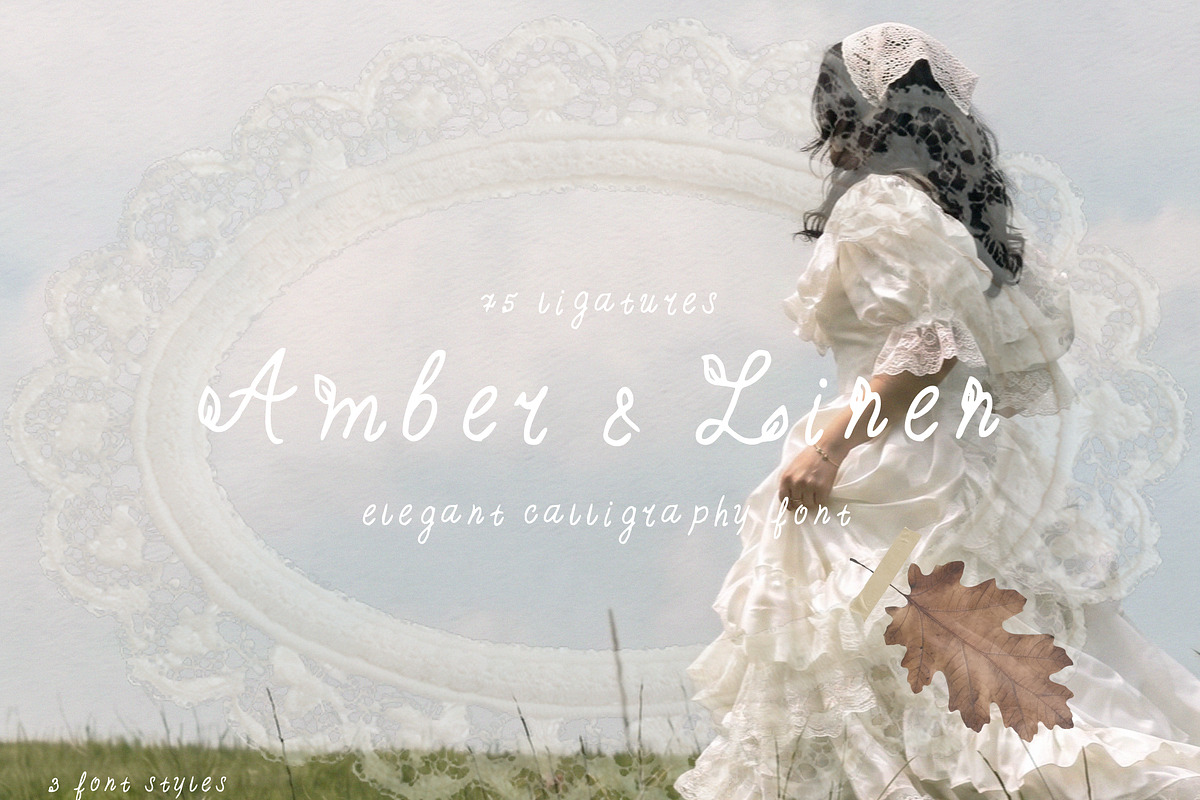 Amber & Linen-Romantic Font, a Handwritten Font by Amely.Art (Photo 1 of 8)