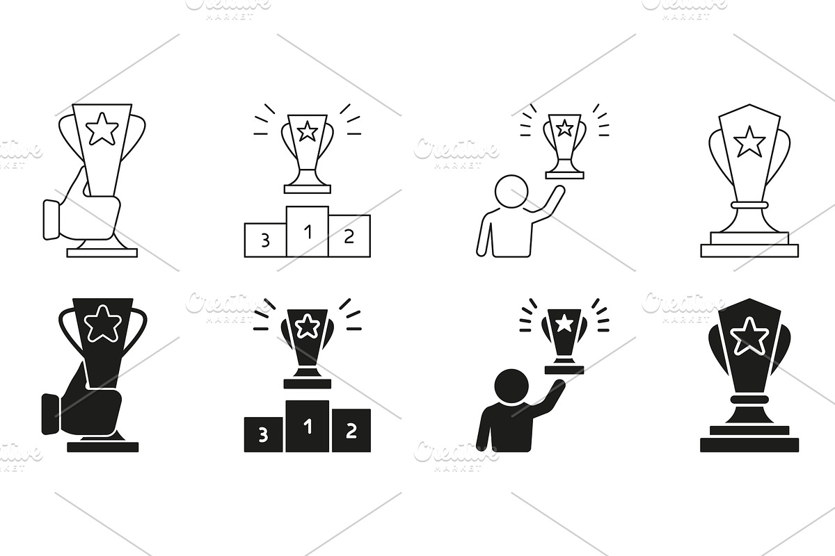 Trophy And Award Icons, an Object Illustration by Gentle Studio