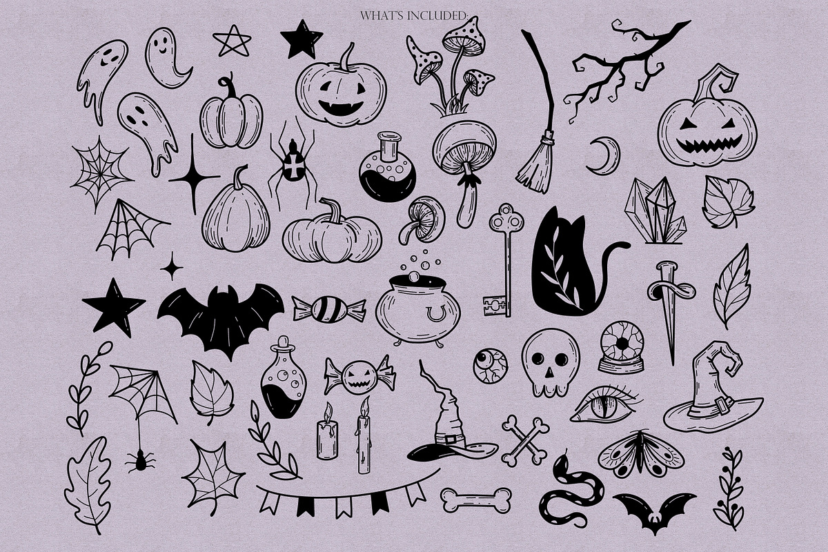 Halloween Procreate Stamps, a Brush Add-On by Dervik Art Store (Photo 3 of 6)