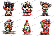 Cute Cartoon Christmas Clipart, an Illustration by DreamArtGraphic (Thumbnail 4 of 5)