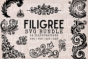 Filigree SVG Illustrations, a Decorative Illustration by HalieKStudio (Thumbnail 1 of 8)
