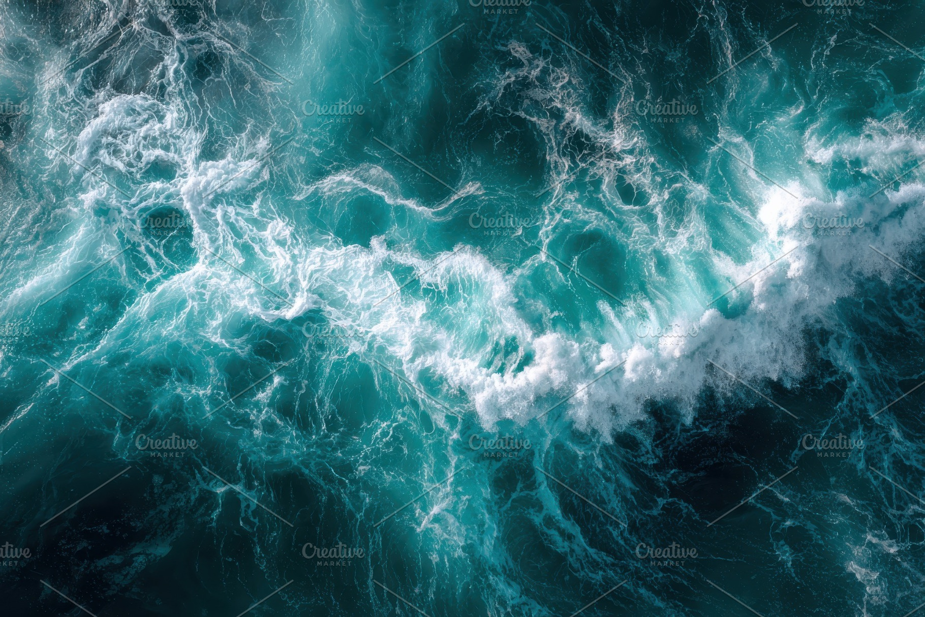 Aerial view of powerful ocean waves, a Photo by Pixeness Studio