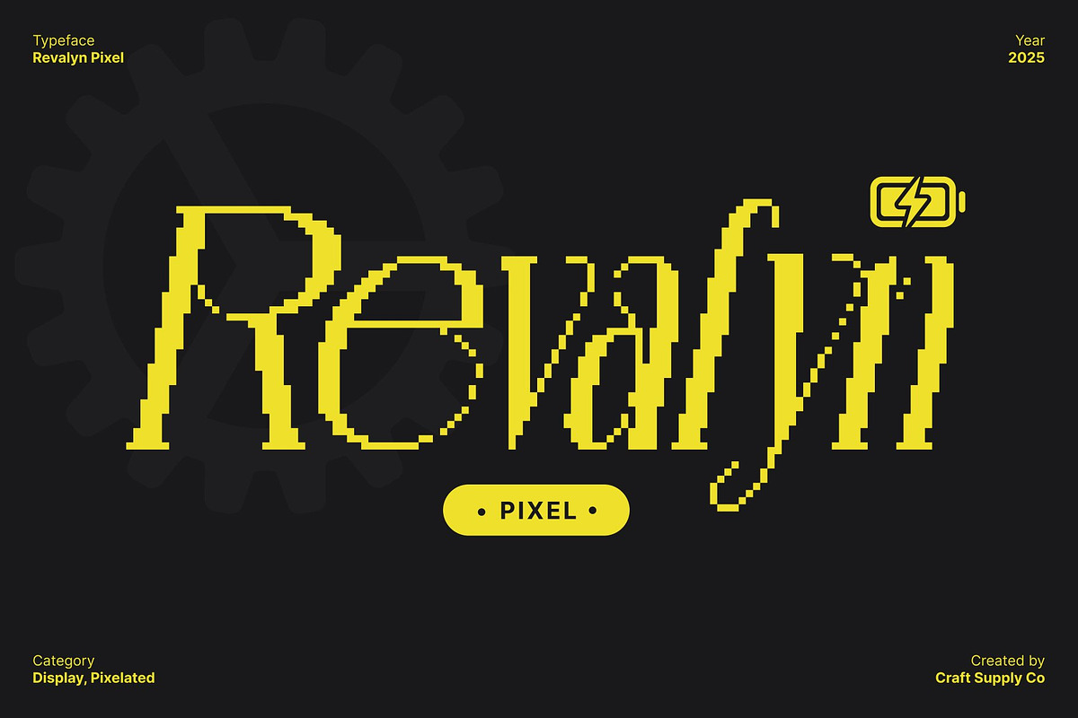 Revalyn Pixel, a Serif Font by Craft Supply Co. (Photo 1 of 8)