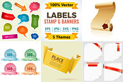 Speech Bubbles, Stamps, Origami, a Decorative Illustration by TAlex (Thumbnail 1 of 7)
