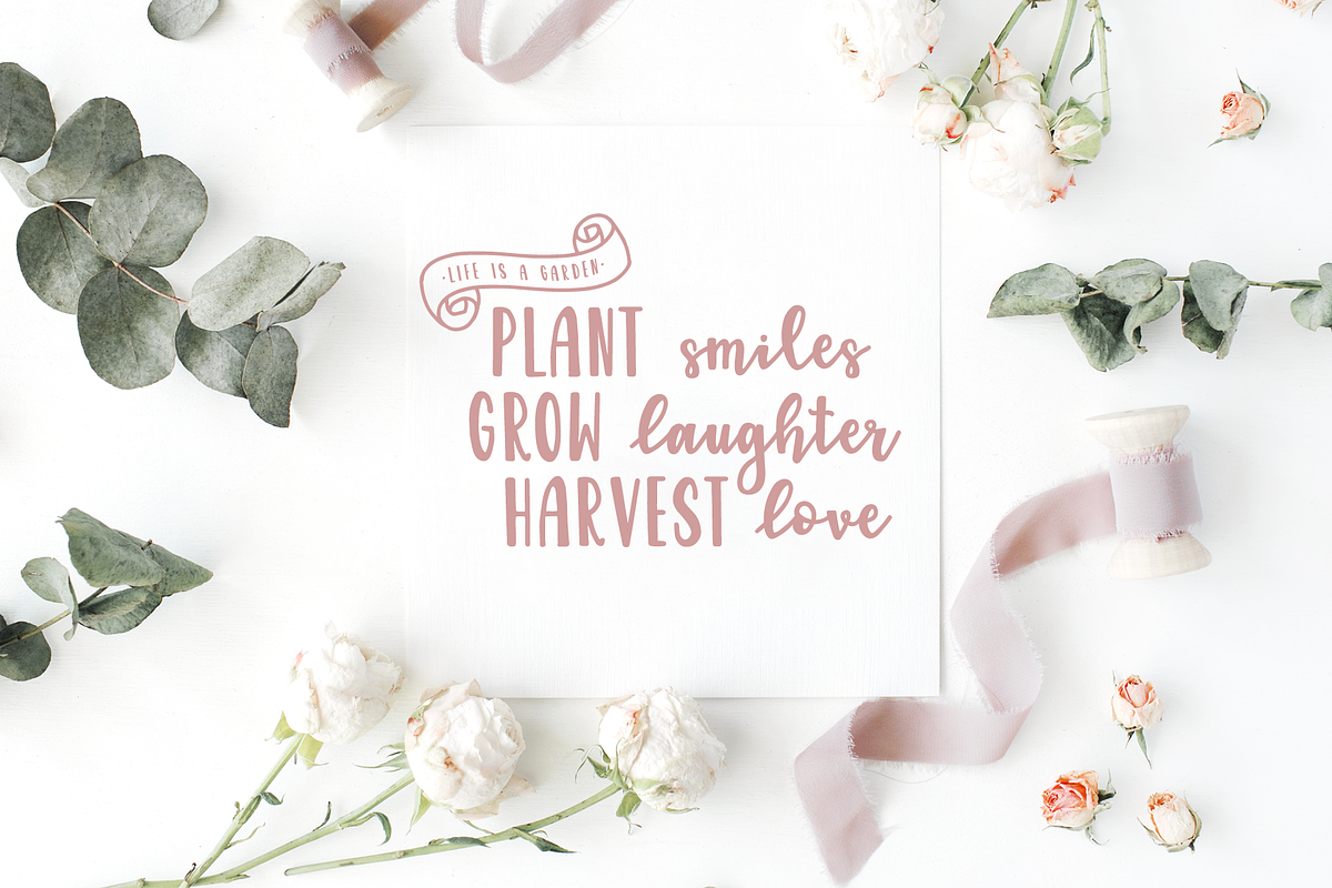 Garden Fancy Font Duo with Extras, a Script Font by The Pretty Letters (Photo 10 of 11)