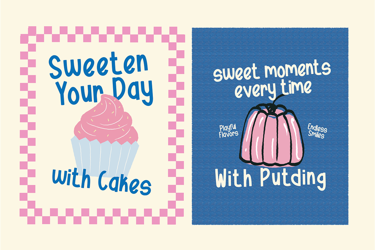 Putding - Playful Handwritten Font, a Handwritten Font by Berdansabersama (Photo 3 of 9)