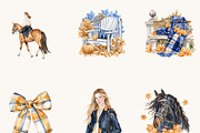Watercolor Countryside Fall Clipart, a Seasonal Illustration by BusyDaydesign (Thumbnail 5 of 9)