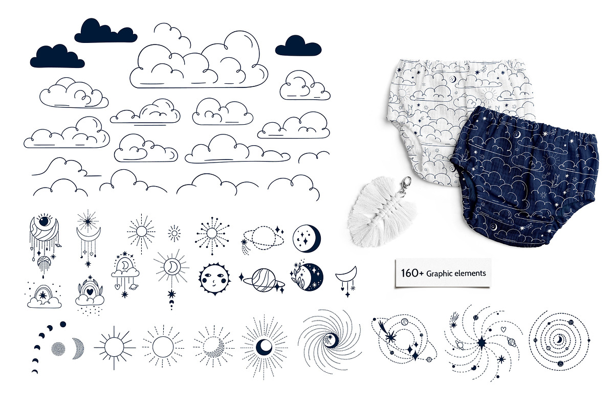 Celestial - Stars and Moons Cliparts, an Illustration by OxanaTally (Photo 2 of 11)