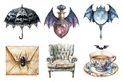 Watercolor Victorian Halloween Clipa, an Icon by Daily.Designs (Thumbnail 5 of 5)