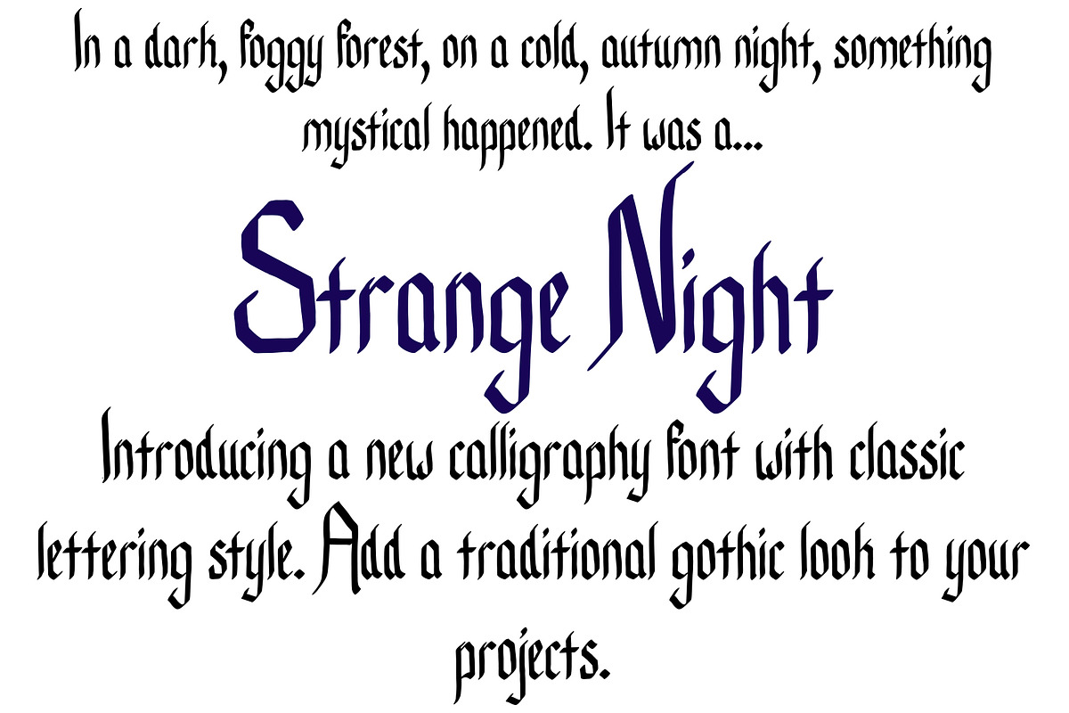 Font Strange Night Calligraphy, a Sans Serif Font by PageLightStudios (Photo 2 of 4)