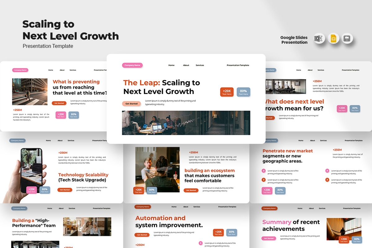 Growth to the Next Level Googl Slide, a Presentation Template by QR Design Studio (Photo 1 of 3)