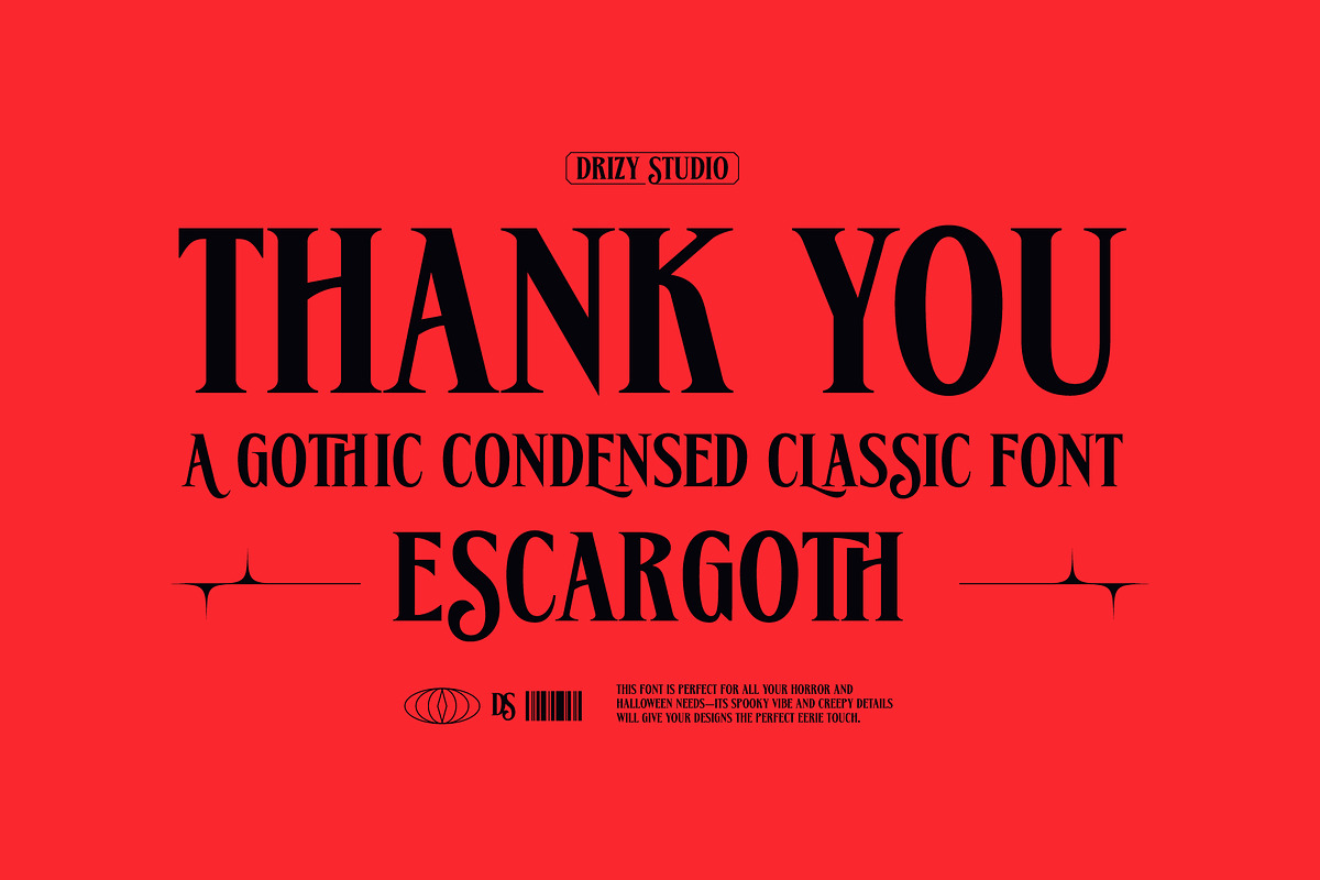Escargoth – Gothic Condensed Classic, a Serif Font by Drizy (Photo 10 of 10)