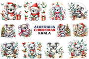 Australia Christmas Koala cliparts, a Seasonal Illustration by FITALARTSNEDIGI (Thumbnail 3 of 10)