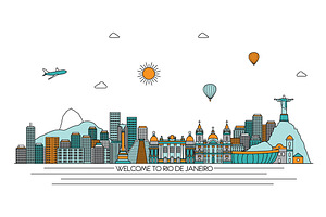 Rio de Janeiro line skyline