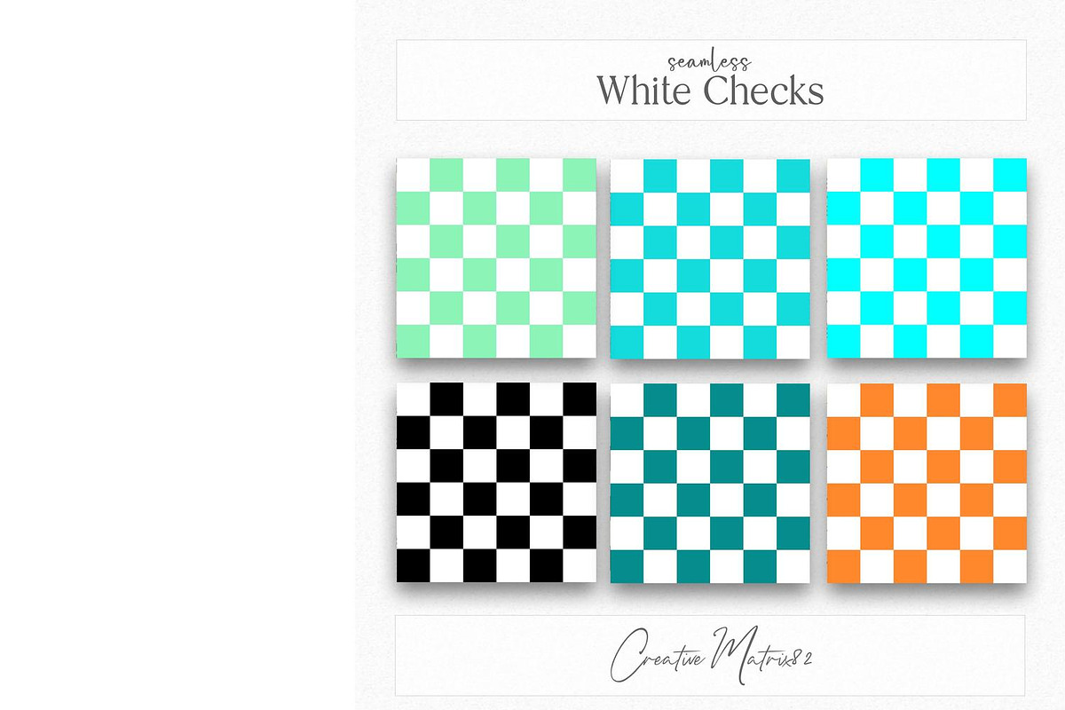 White Checkered Seamless Patterns, a Pattern Graphic by Creative Matrix82 (Photo 3 of 7)