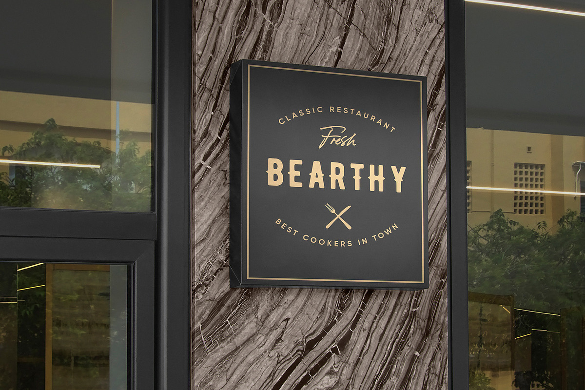 Logo Mockup Black Sign Restaurant, a Product Mockup by Asylab (Photo 3 of 5)