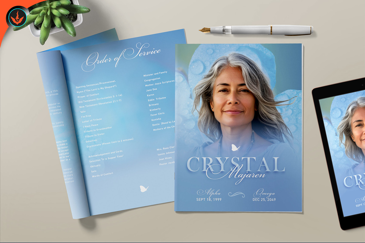 Blue Funeral Program preview 5