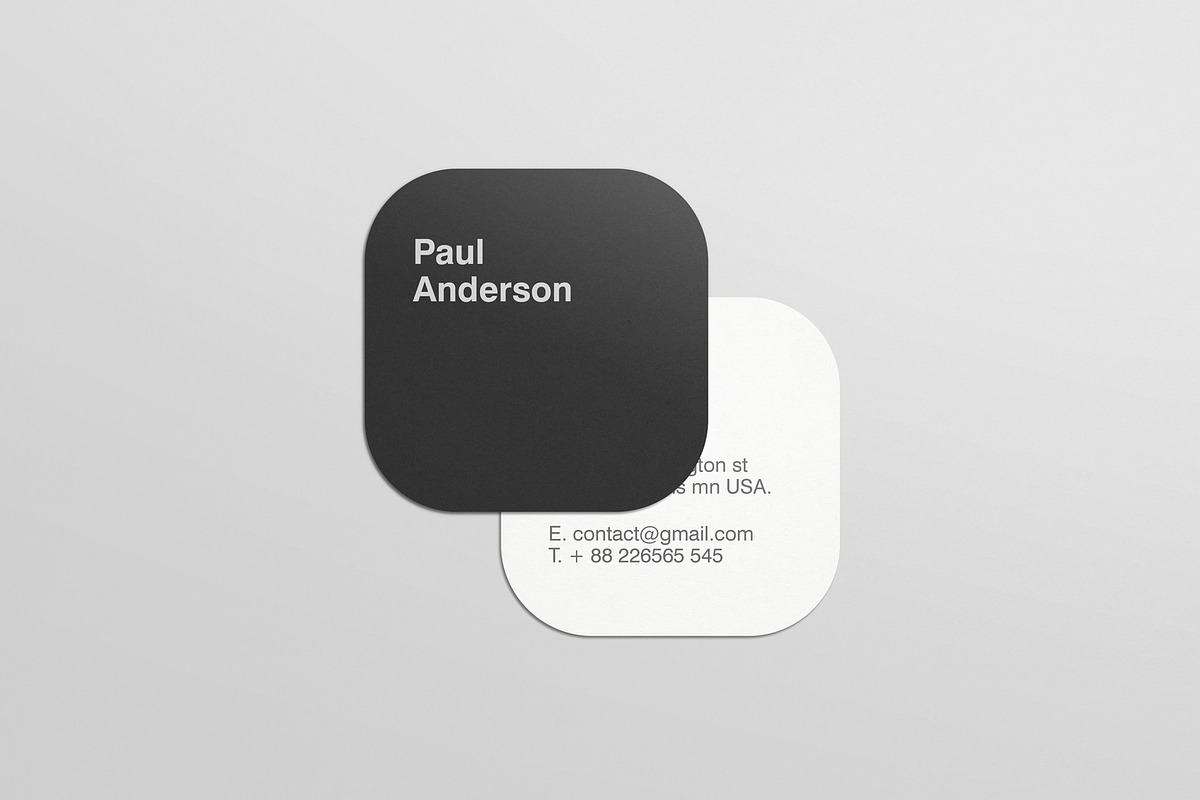 Square Business Card Mockups, a Print Template by resumetemplathttps://d3es (Photo 6 of 6)