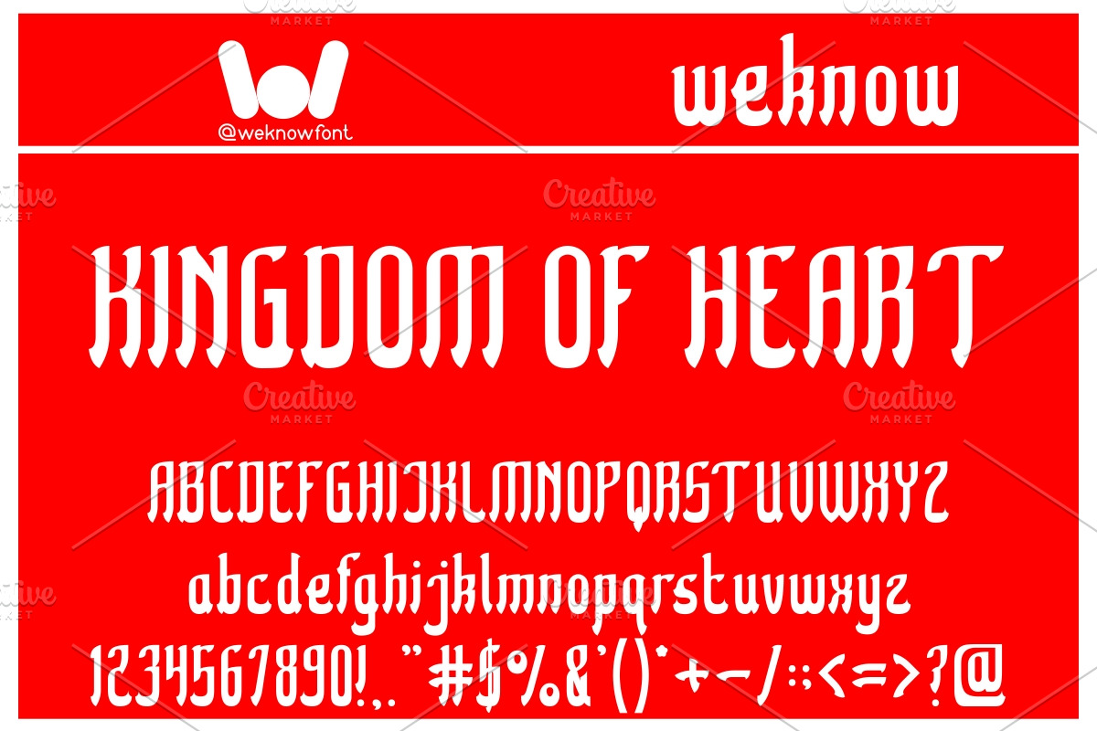 Kingdom of Heart font, a Font by weknow (Photo 1 of 5)