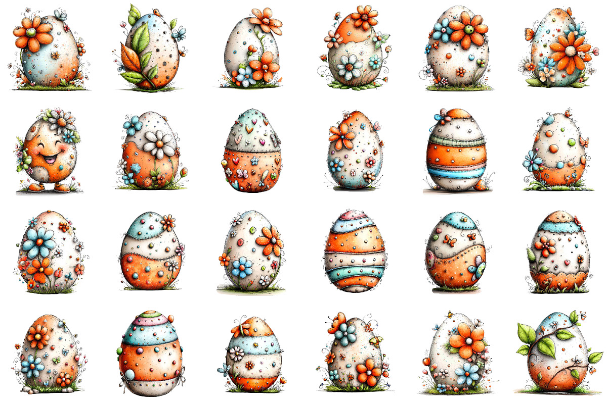 Whimsical Easter Egg Clipart, an Illustration by designcity5 (Photo 2 of 5)