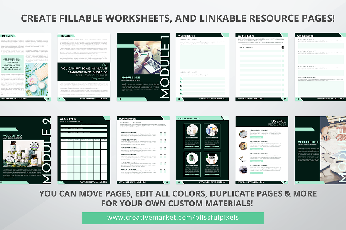 eCourse Workbook Template for Canva, a Magazine Template by Blissful Pixels (Photo 6 of 7)
