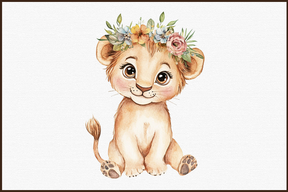 Watercolor Cute Boho Baby Safari Ani, an Illustration by Sublimation Artist (Photo 3 of 6)