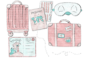 Watercolor Travel Holiday Clipart, a Transportation Illustration by Lenninator Digital (Thumbnail 6 of 8)