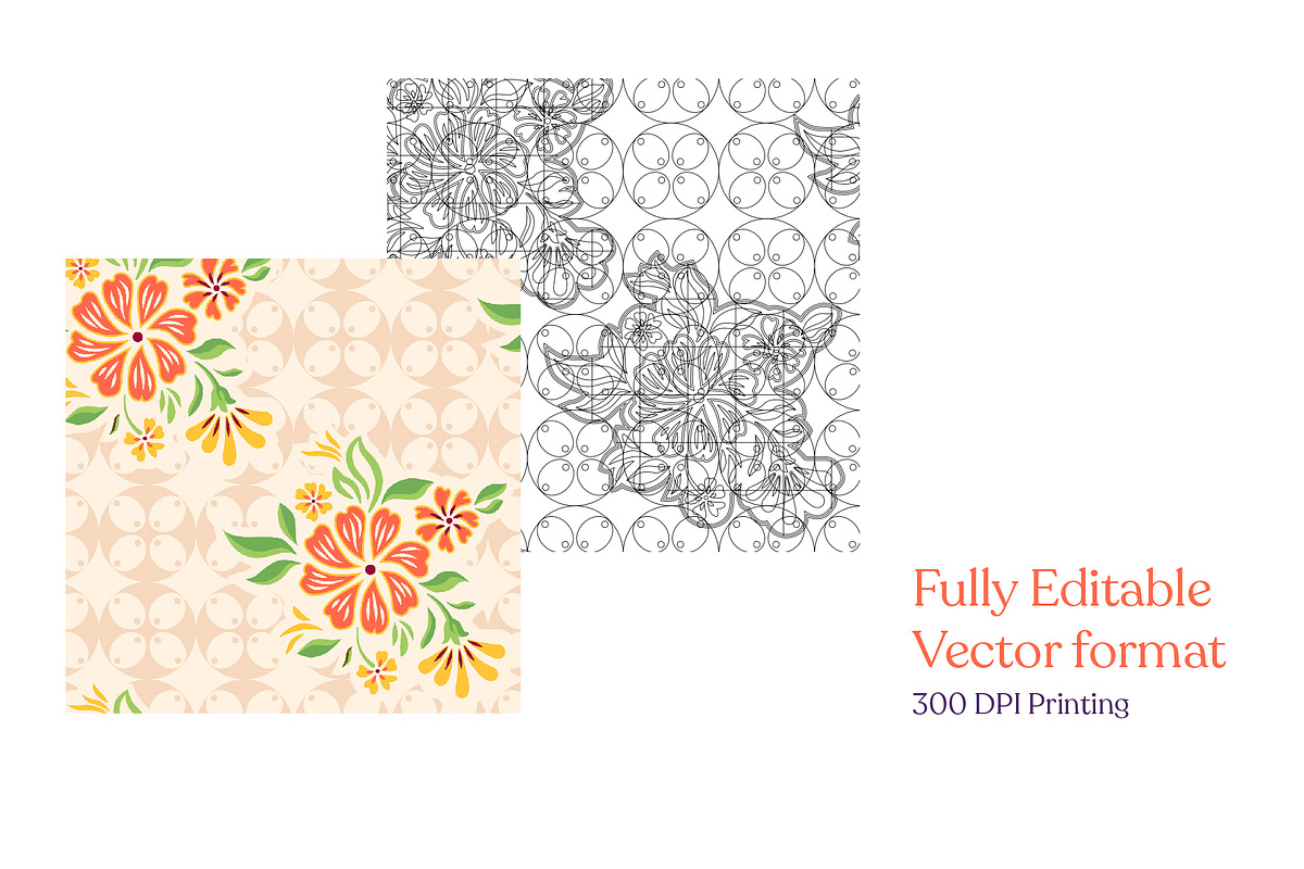 Colorful Java Batik Pattern, a Pattern Graphic by astrographic (Photo 2 of 10)