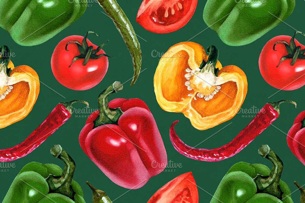 Vegetables illustrations kit, a Food Illustration by Sundra (Photo 2 of 11)