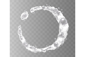 Realistic white soap ring foam shape, an Illustration by Yayasya
